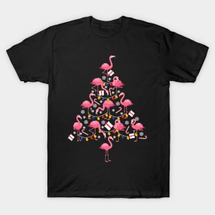 Funny Christmas Men Kids Women Flamingo Ugly Christmas T-Shirt